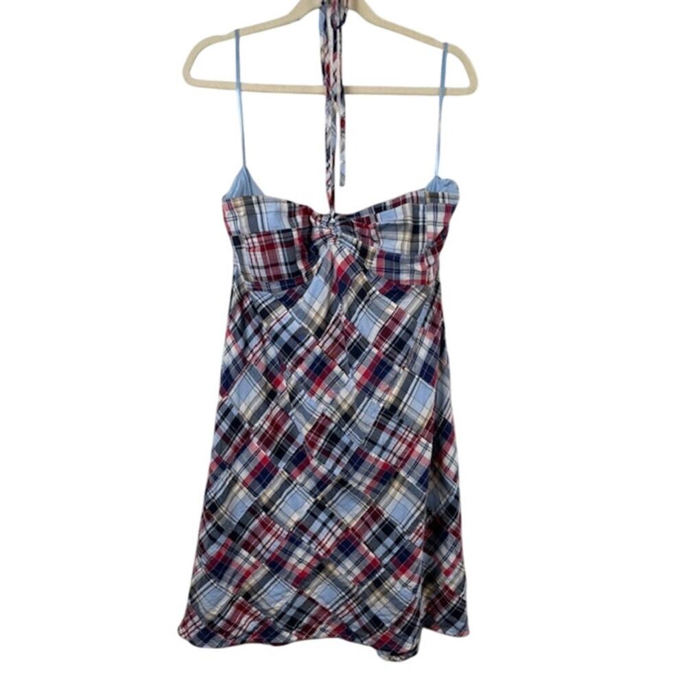 Ann Taylor-Loft Women's Plaid Sleeveless A-Line Dress in Blue/Red  NWOTS